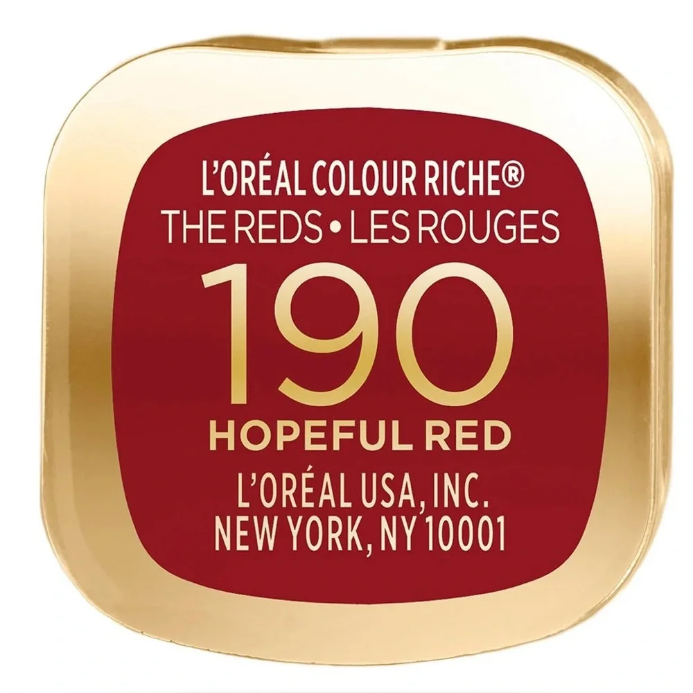 L'Oreal Paris Colour Riche Reds of Worth Satin Lipstick, (#190 Hopeful Red) NWT